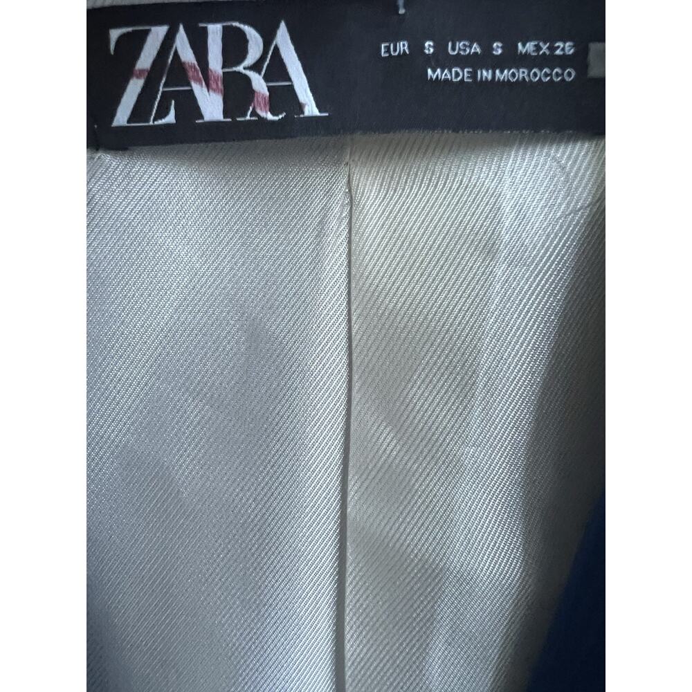 Zara Royal Blue Satin Blogger's Fave Blazer Jacket Women's Sz S Oversized - Picture 4 of 8